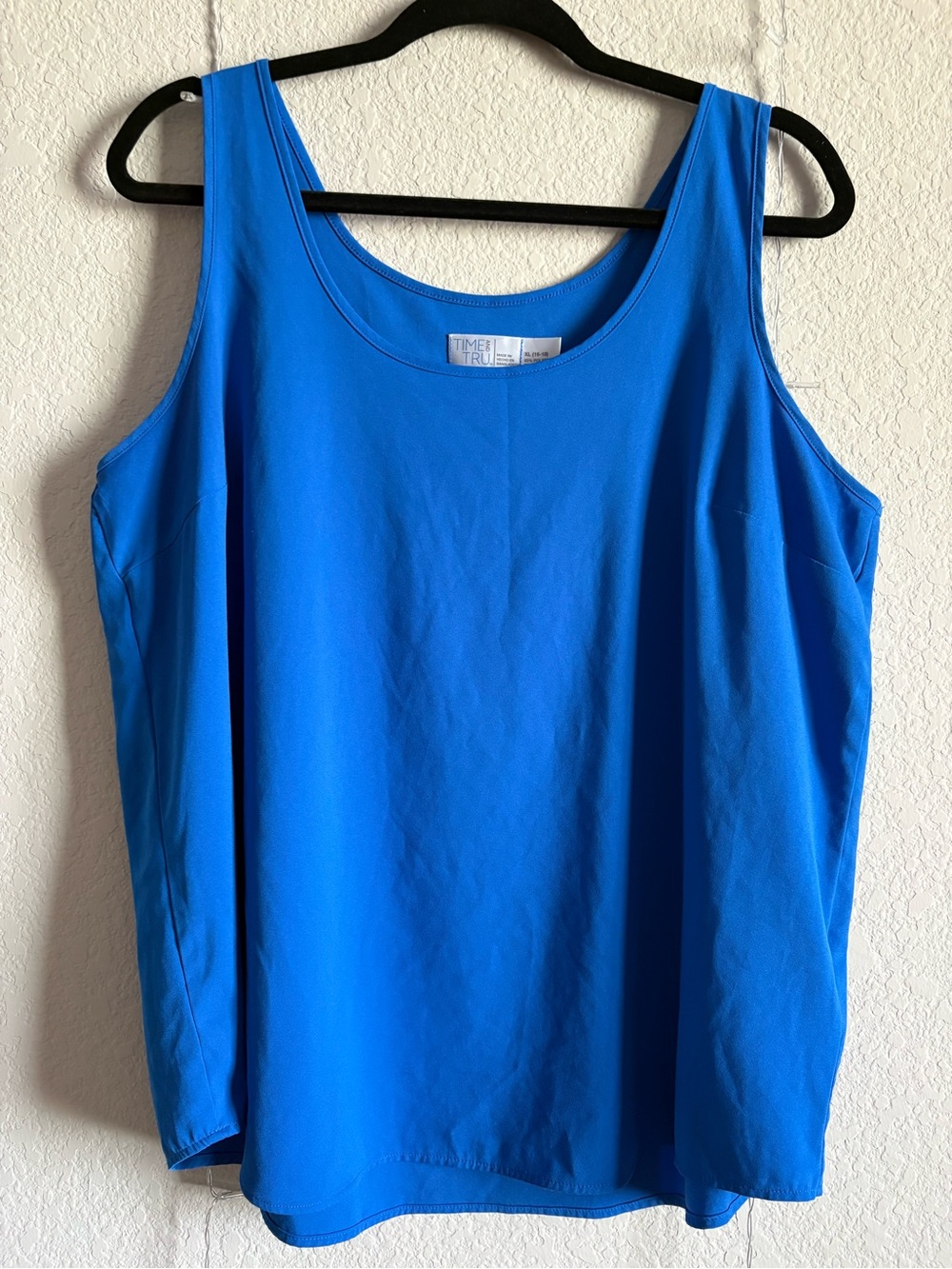 Time and Tru Bright Blue Scoop Neck Tank